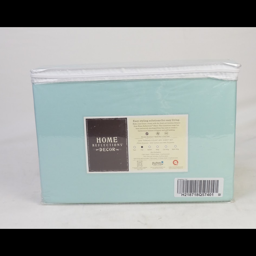 Home Reflections 1200TC Cotton Blend Sheet Set Seaglass